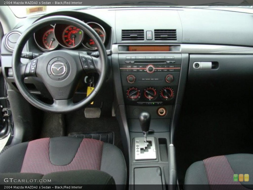 Black/Red Interior Dashboard for the 2004 Mazda MAZDA3 s Sedan #40082735