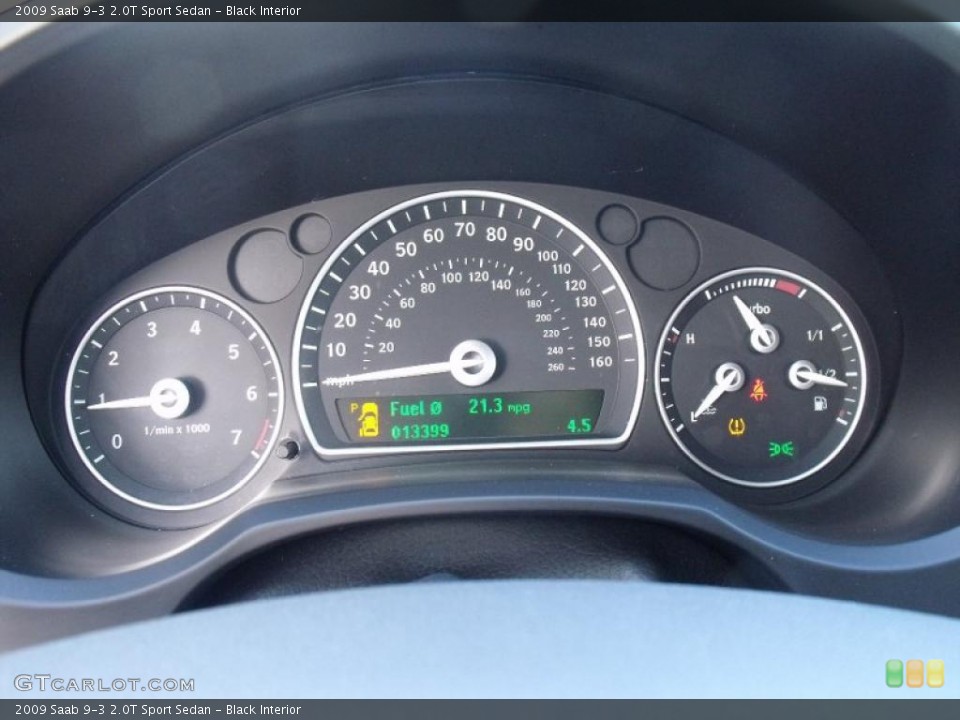 Black Interior Gauges for the 2009 Saab 9-3 2.0T Sport Sedan #40083119