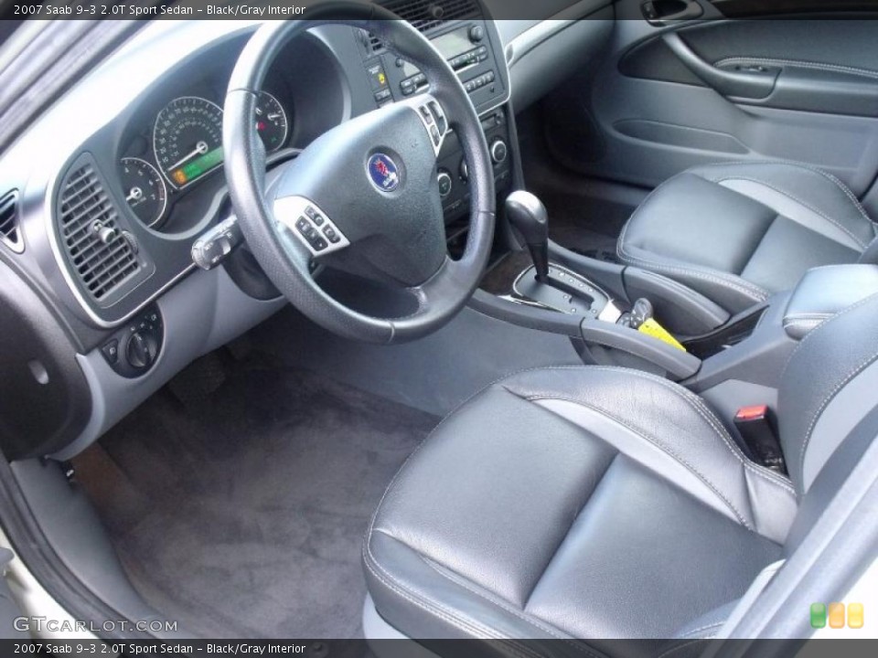 Black/Gray Interior Prime Interior for the 2007 Saab 9-3 2.0T Sport Sedan #40084043