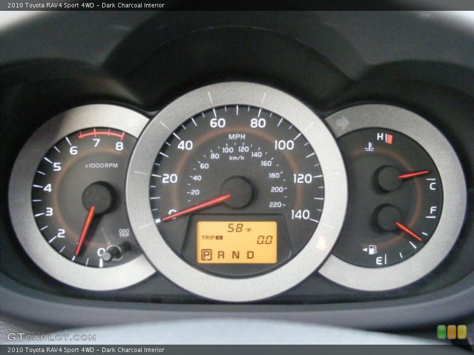 Dark Charcoal Interior Gauges for the 2010 Toyota RAV4 Sport 4WD #40091507