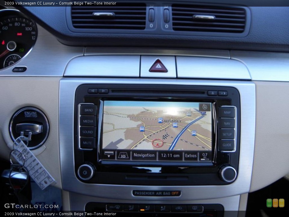 Cornsilk Beige Two-Tone Interior Navigation for the 2009 Volkswagen CC Luxury #40098187