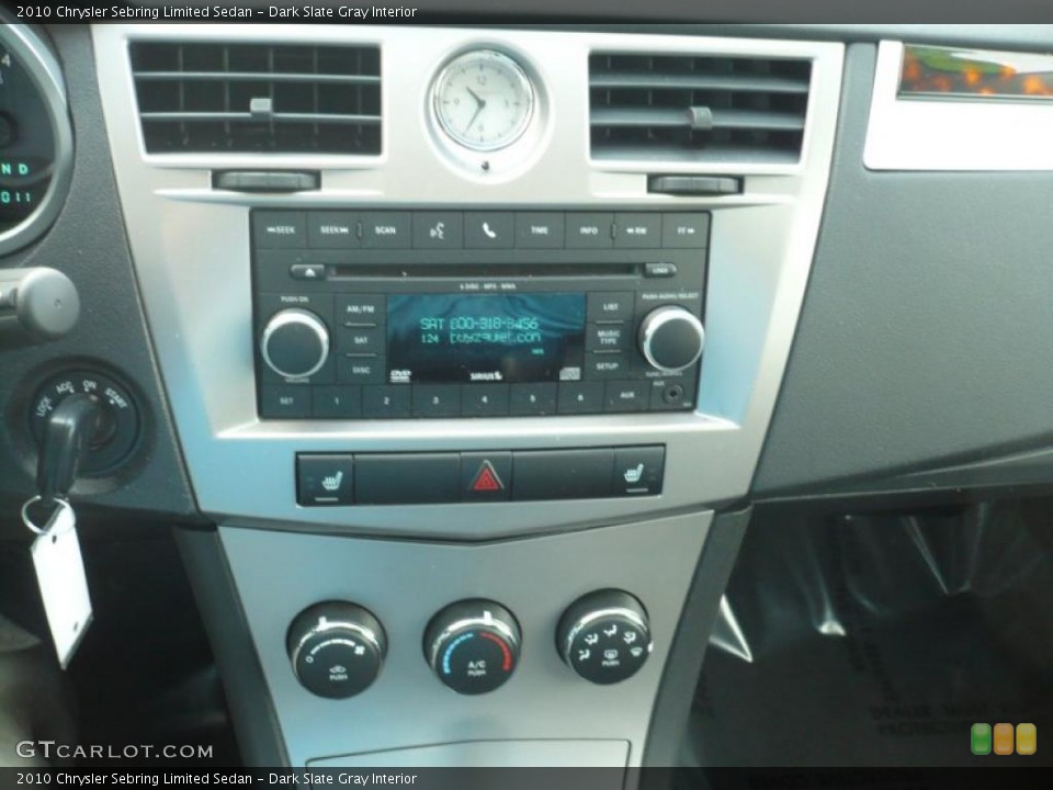 Dark Slate Gray Interior Controls for the 2010 Chrysler Sebring Limited Sedan #40100759