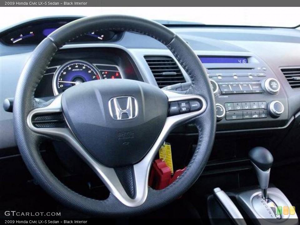 Black Interior Steering Wheel for the 2009 Honda Civic LX-S Sedan #40103607