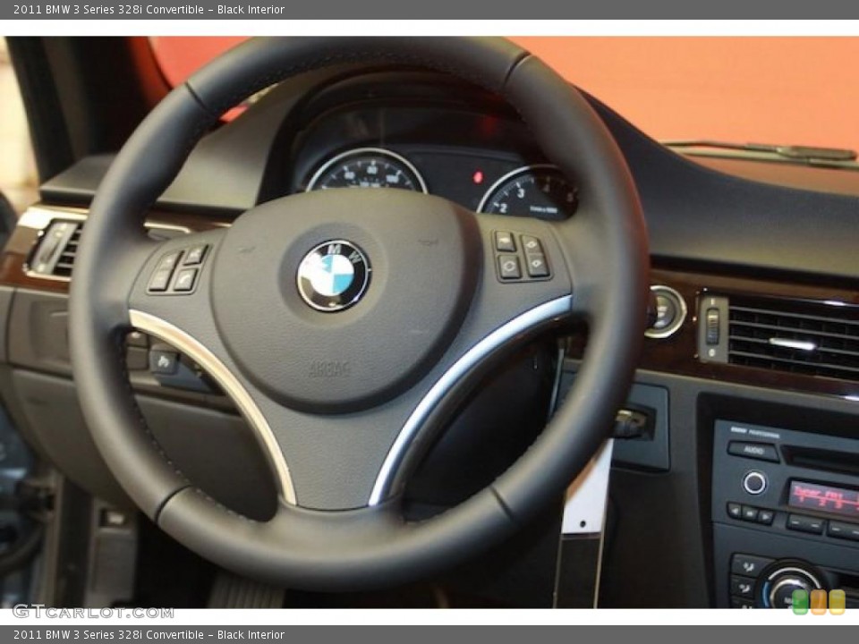Black Interior Steering Wheel for the 2011 BMW 3 Series 328i Convertible #40108467