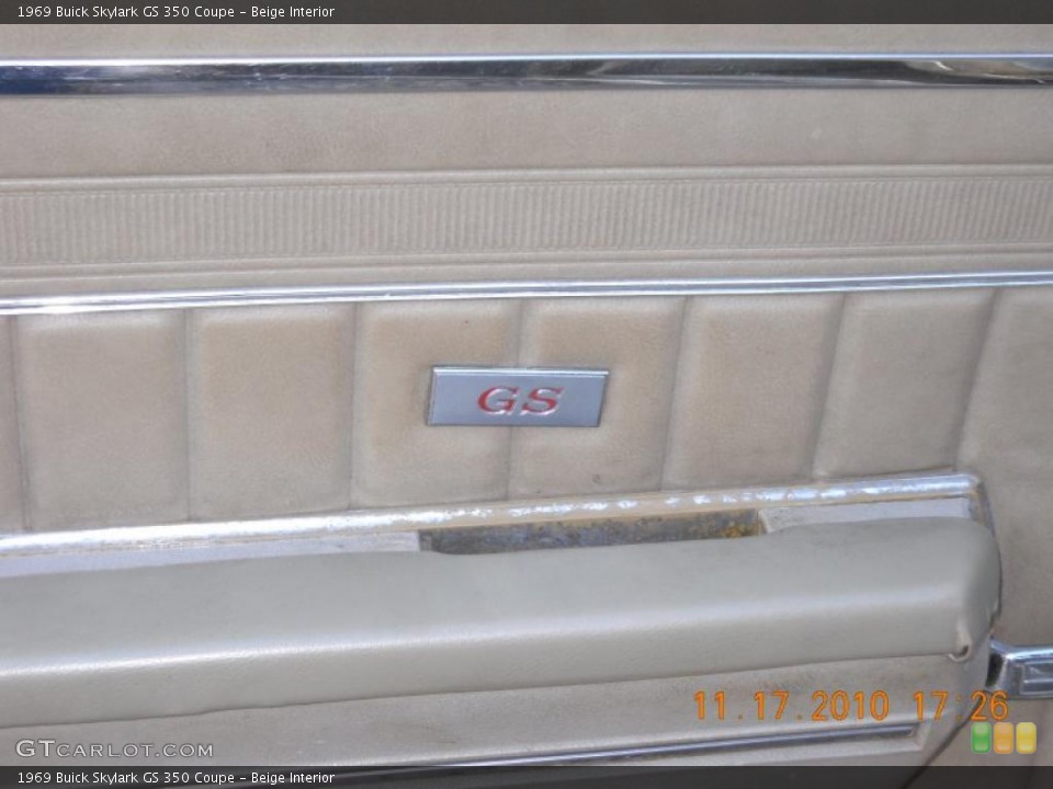 Beige Interior Door Panel for the 1969 Buick Skylark GS 350 Coupe #40111499