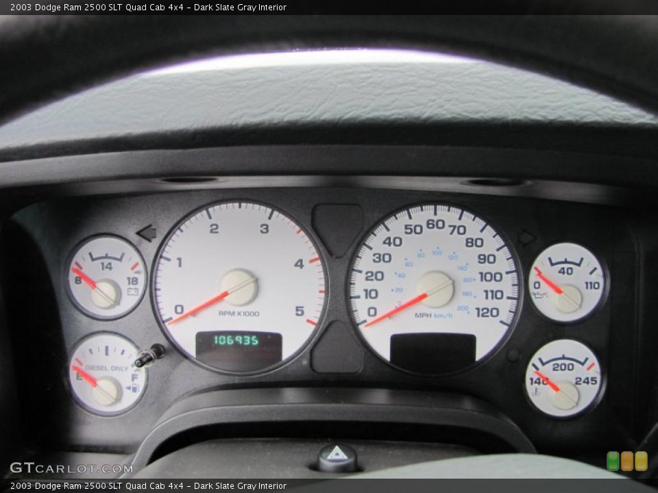 Dark Slate Gray Interior Gauges for the 2003 Dodge Ram 2500 SLT Quad Cab 4x4 #40112155