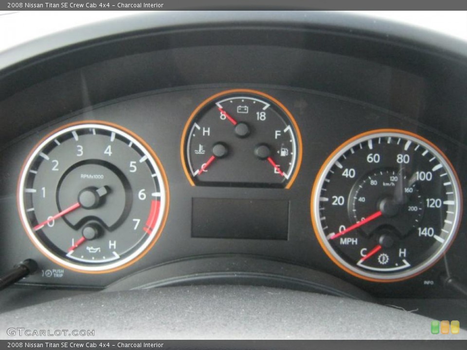 Charcoal Interior Gauges for the 2008 Nissan Titan SE Crew Cab 4x4 #40112891