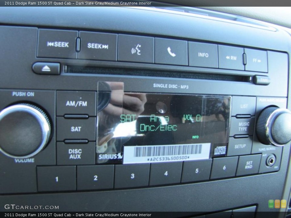 Dark Slate Gray/Medium Graystone Interior Controls for the 2011 Dodge Ram 1500 ST Quad Cab #40113807