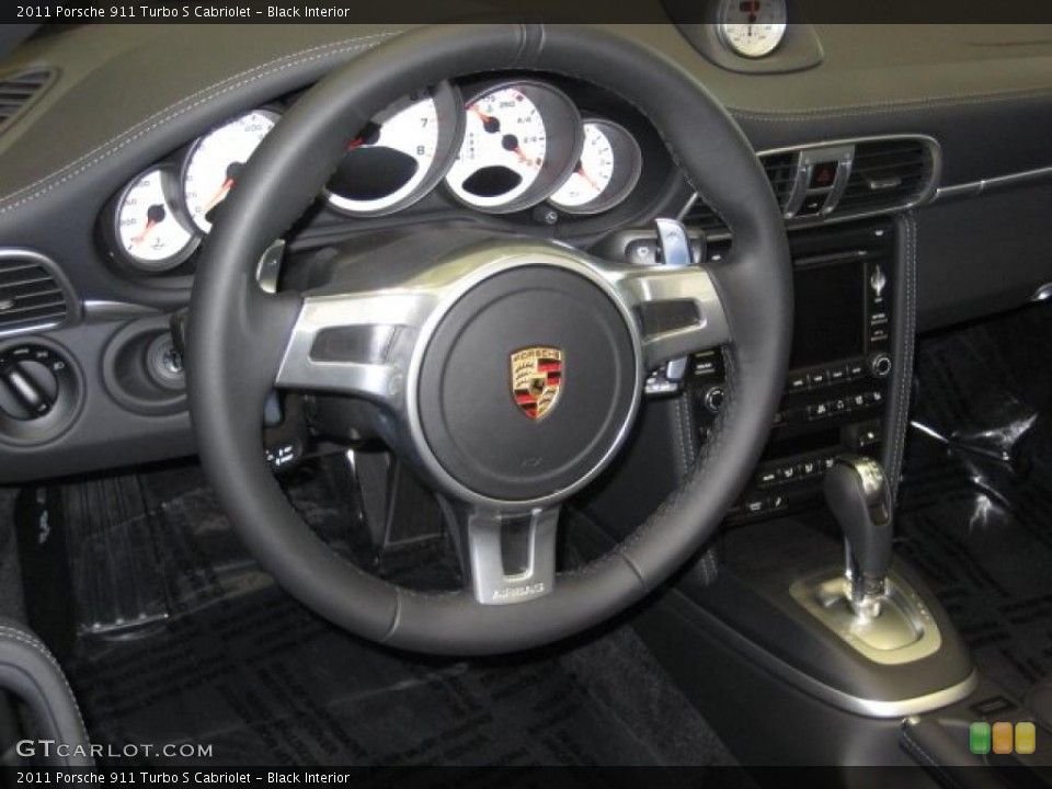 Black Interior Steering Wheel for the 2011 Porsche 911 Turbo S Cabriolet #40120723