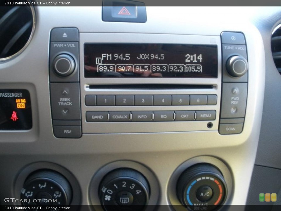 Ebony Interior Controls for the 2010 Pontiac Vibe GT #40121507