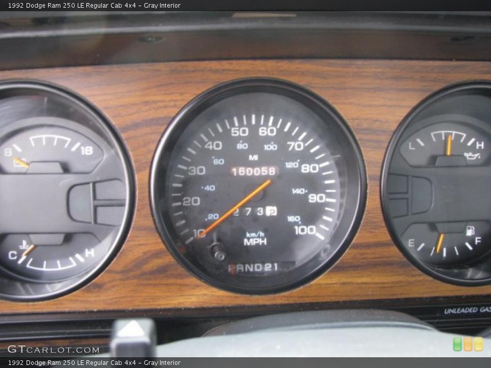 Gray Interior Gauges for the 1992 Dodge Ram 250 LE Regular Cab 4x4 #40129124