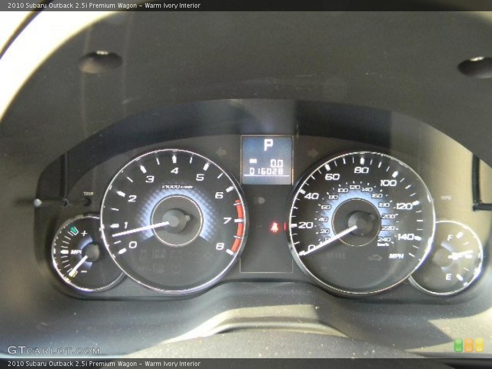 Warm Ivory Interior Gauges for the 2010 Subaru Outback 2.5i Premium Wagon #40129764