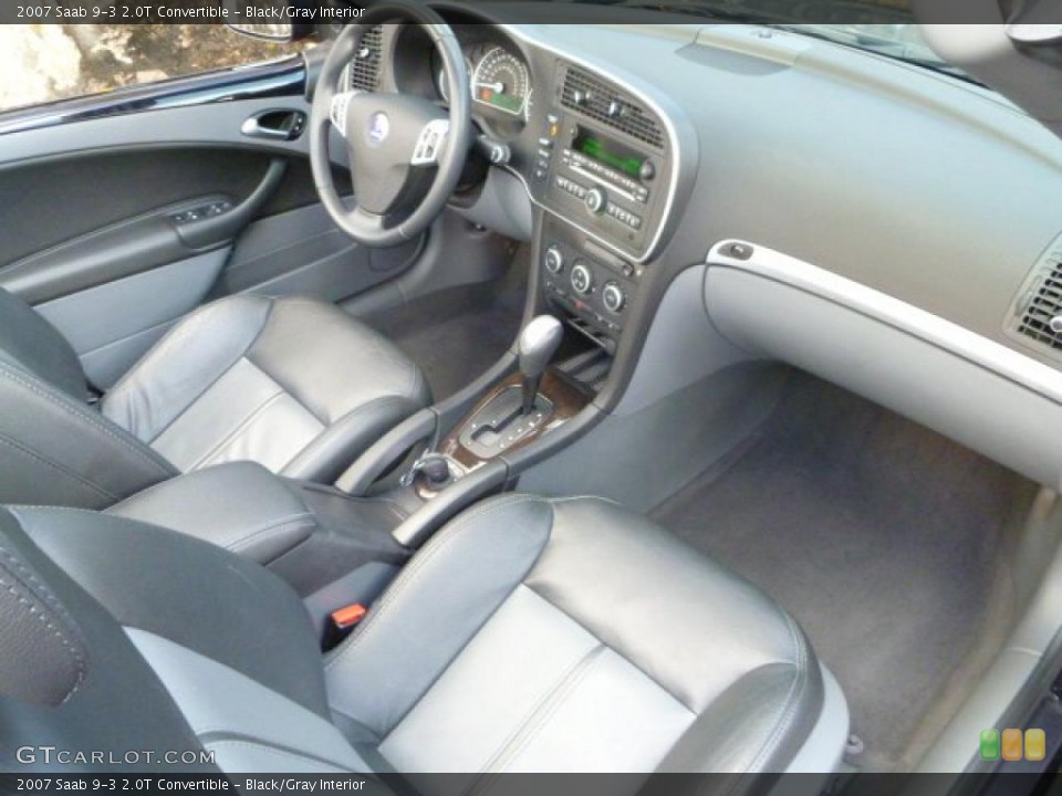 Black/Gray Interior Prime Interior for the 2007 Saab 9-3 2.0T Convertible #40131112