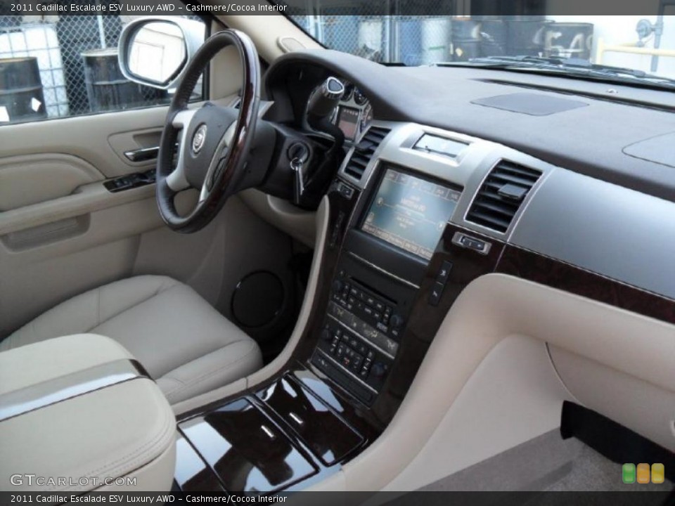 Cashmere/Cocoa Interior Dashboard for the 2011 Cadillac Escalade ESV Luxury AWD #40149005
