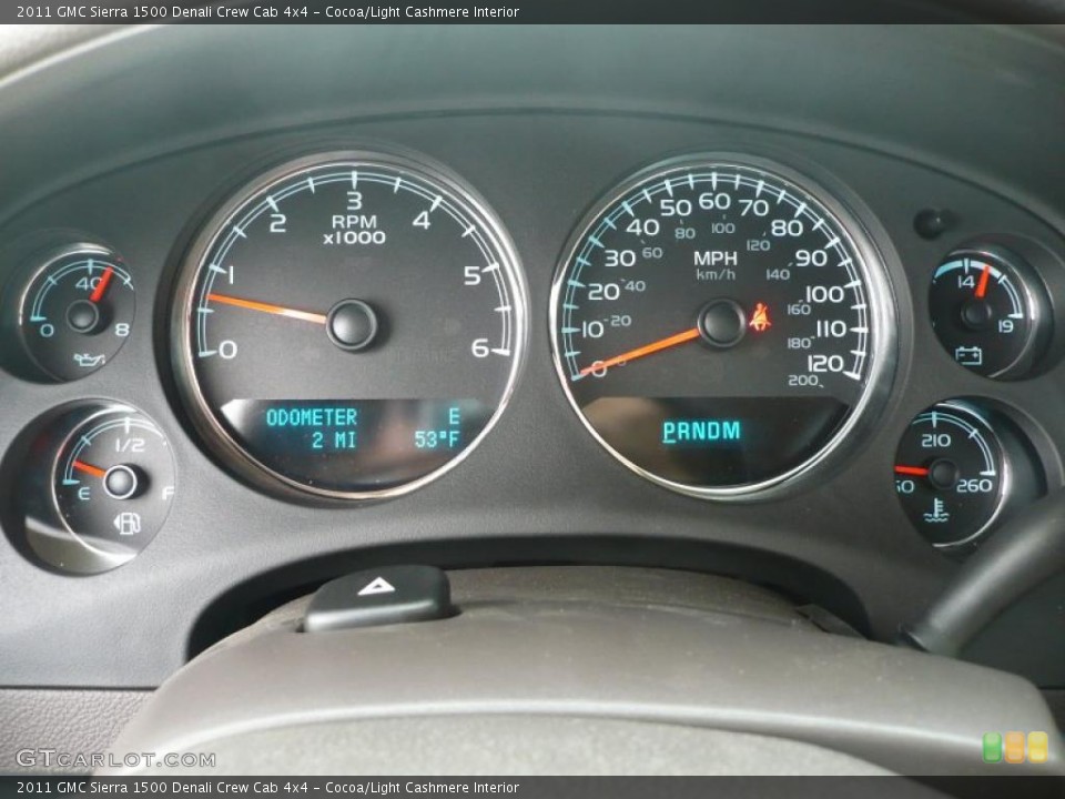 Cocoa/Light Cashmere Interior Gauges for the 2011 GMC Sierra 1500 Denali Crew Cab 4x4 #40166341