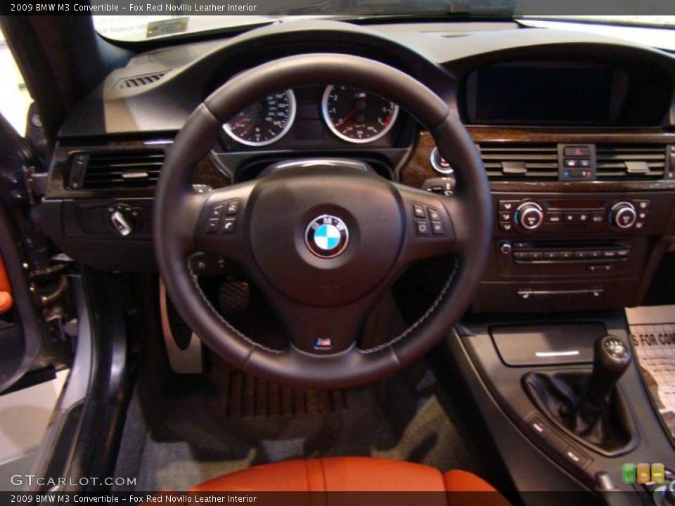 Fox Red Novillo Leather Interior Steering Wheel for the 2009 BMW M3 Convertible #40175877