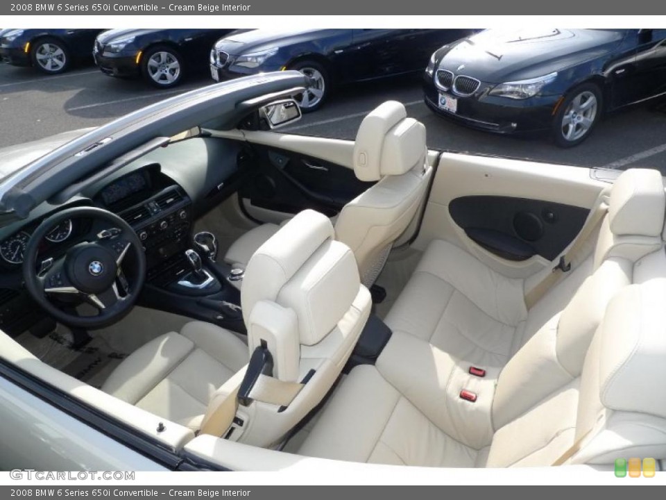 Cream Beige Interior Photo for the 2008 BMW 6 Series 650i Convertible #40183922