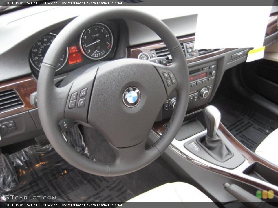 Oyster/Black Dakota Leather Interior Prime Interior for the 2011 BMW 3 Series 328i Sedan #40188211