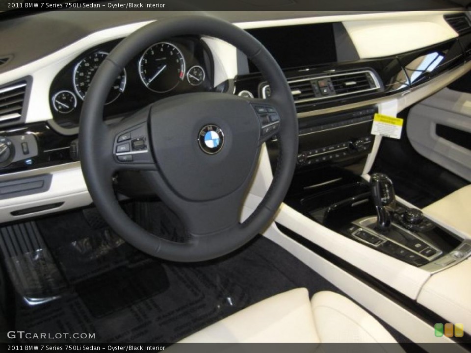Oyster/Black Interior Prime Interior for the 2011 BMW 7 Series 750Li Sedan #40188307