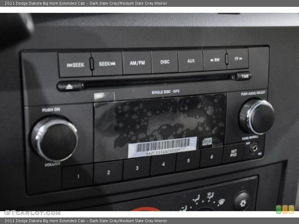 Dark Slate Gray/Medium Slate Gray Interior Controls for the 2011 Dodge Dakota Big Horn Extended Cab #40192155
