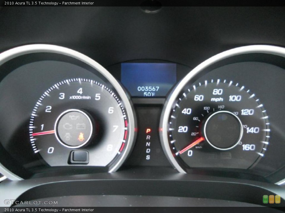 Parchment Interior Gauges for the 2010 Acura TL 3.5 Technology #40192955