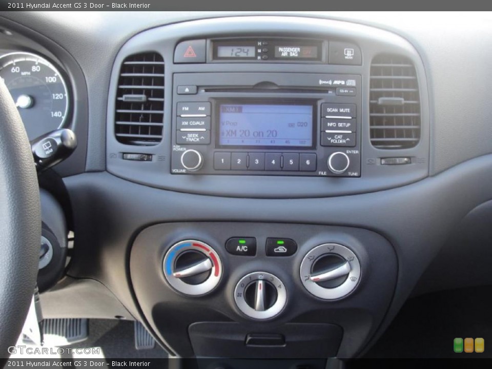 Black Interior Controls for the 2011 Hyundai Accent GS 3 Door #40200536