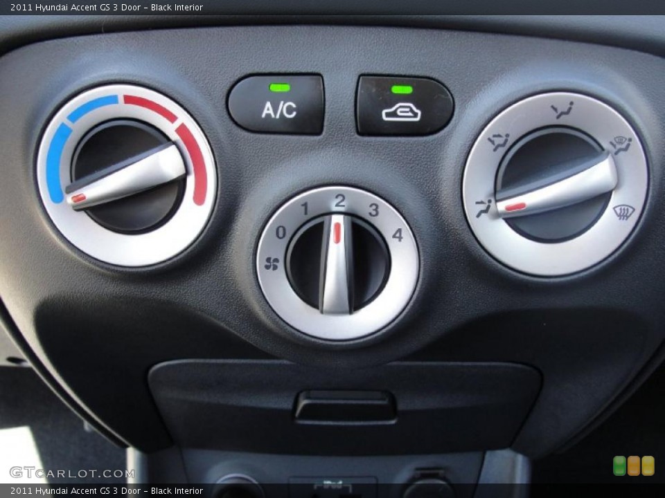 Black Interior Controls for the 2011 Hyundai Accent GS 3 Door #40200568