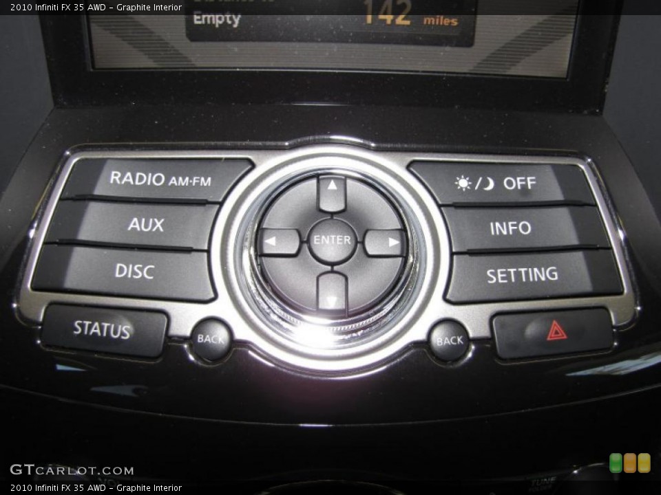 Graphite Interior Controls for the 2010 Infiniti FX 35 AWD #40200644