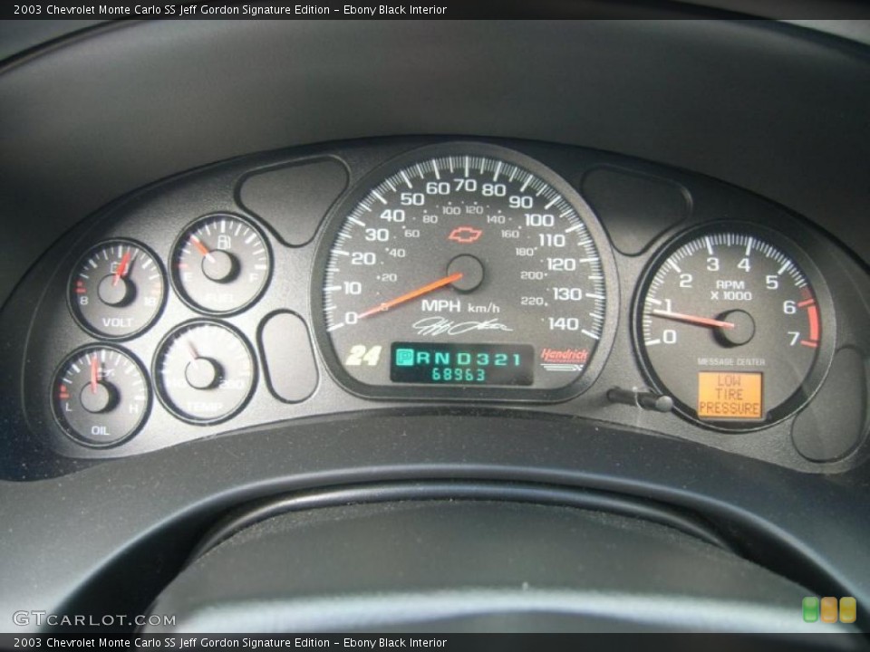 Ebony Black Interior Gauges for the 2003 Chevrolet Monte Carlo SS Jeff Gordon Signature Edition #40203856