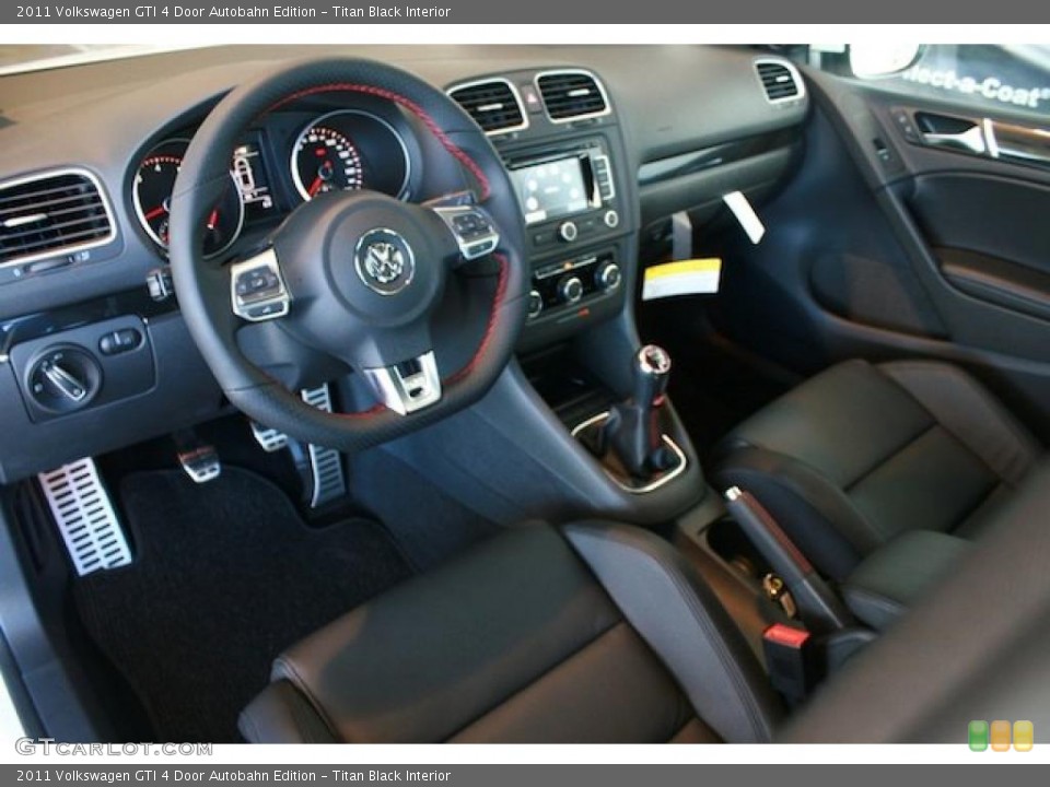 Titan Black Interior Prime Interior for the 2011 Volkswagen GTI 4 Door Autobahn Edition #40207556