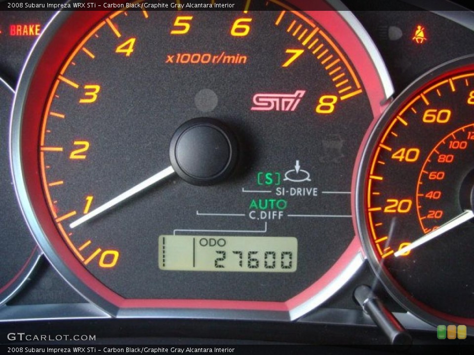 Carbon Black/Graphite Gray Alcantara Interior Gauges for the 2008 Subaru Impreza WRX STi #40207752