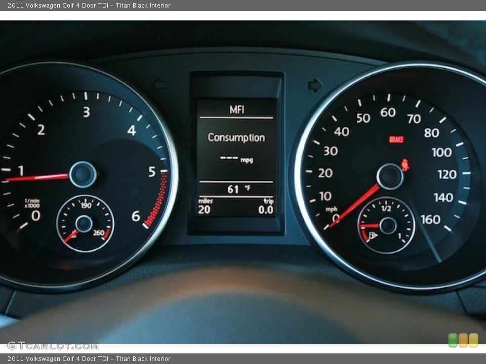 Titan Black Interior Gauges for the 2011 Volkswagen Golf 4 Door TDI #40208008