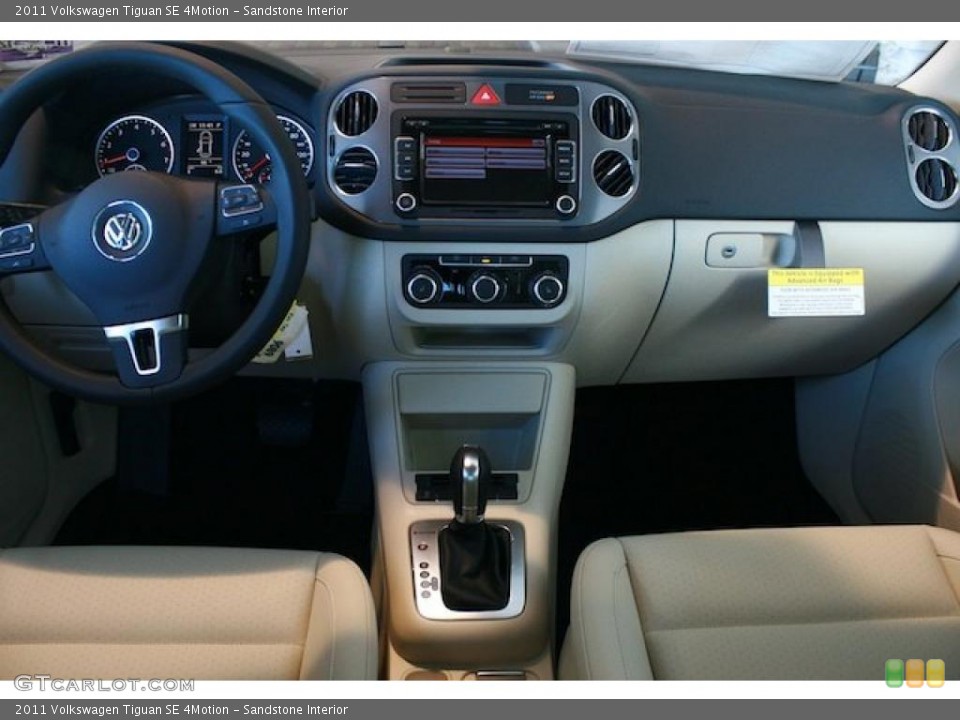 Sandstone Interior Dashboard for the 2011 Volkswagen Tiguan SE 4Motion #40208120