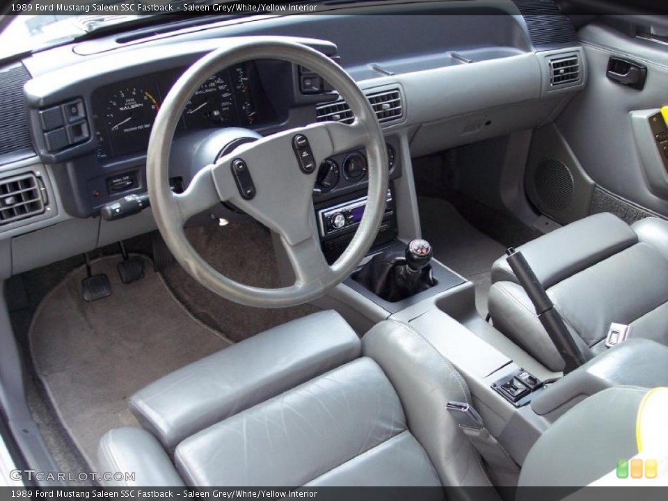 Saleen Grey/White/Yellow Interior Prime Interior for the 1989 Ford Mustang Saleen SSC Fastback #40217536