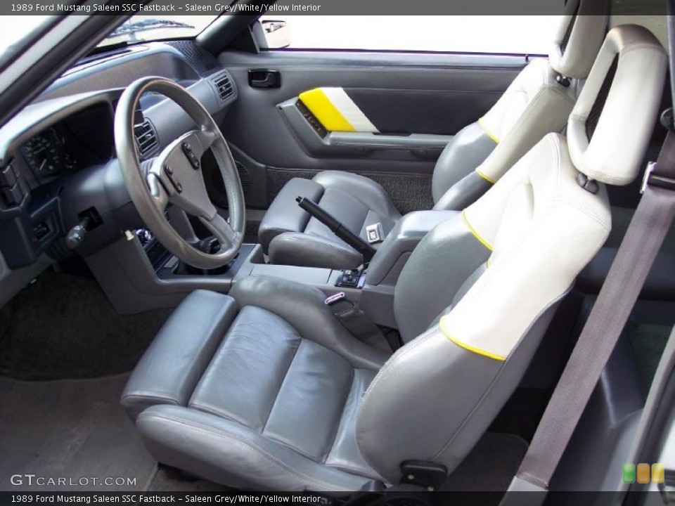 Saleen Grey/White/Yellow Interior Photo for the 1989 Ford Mustang Saleen SSC Fastback #40217548