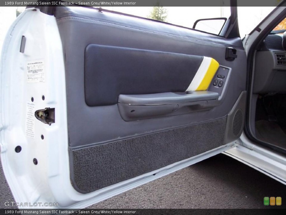 Saleen Grey/White/Yellow Interior Door Panel for the 1989 Ford Mustang Saleen SSC Fastback #40217556