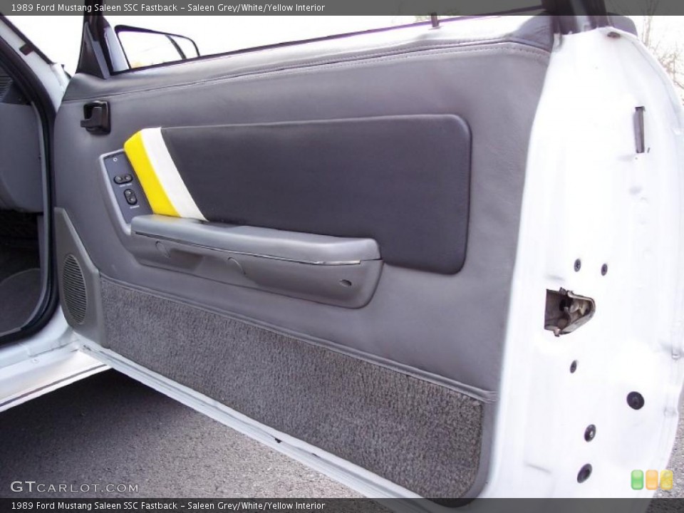 Saleen Grey/White/Yellow Interior Door Panel for the 1989 Ford Mustang Saleen SSC Fastback #40217572