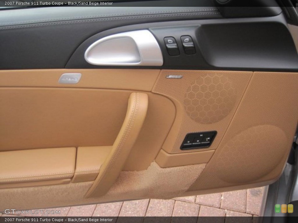 Black/Sand Beige Interior Door Panel for the 2007 Porsche 911 Turbo Coupe #40220146