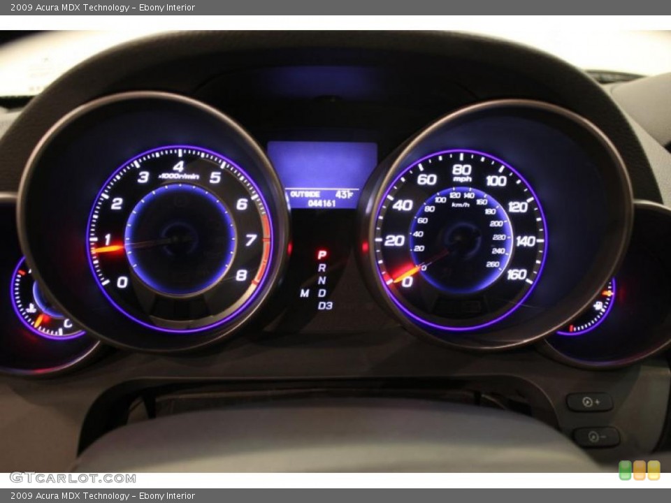 Ebony Interior Gauges for the 2009 Acura MDX Technology #40226650