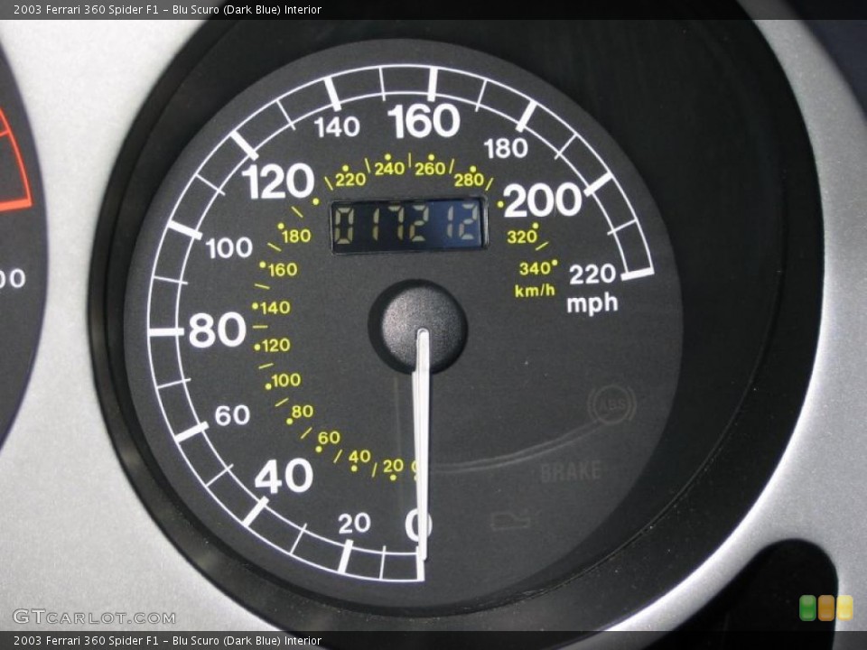Blu Scuro (Dark Blue) Interior Gauges for the 2003 Ferrari 360 Spider F1 #40264594