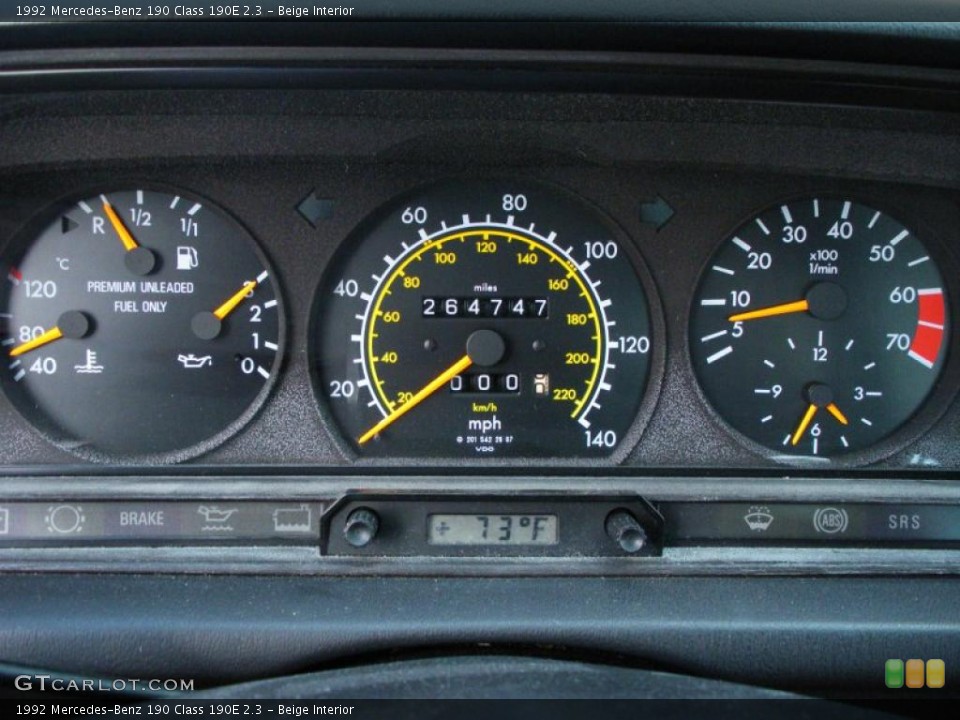 Beige Interior Gauges for the 1992 Mercedes-Benz 190 Class 190E 2.3 #40267142