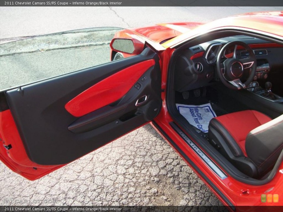 Inferno Orange/Black Interior Door Panel for the 2011 Chevrolet Camaro SS/RS Coupe #40276238