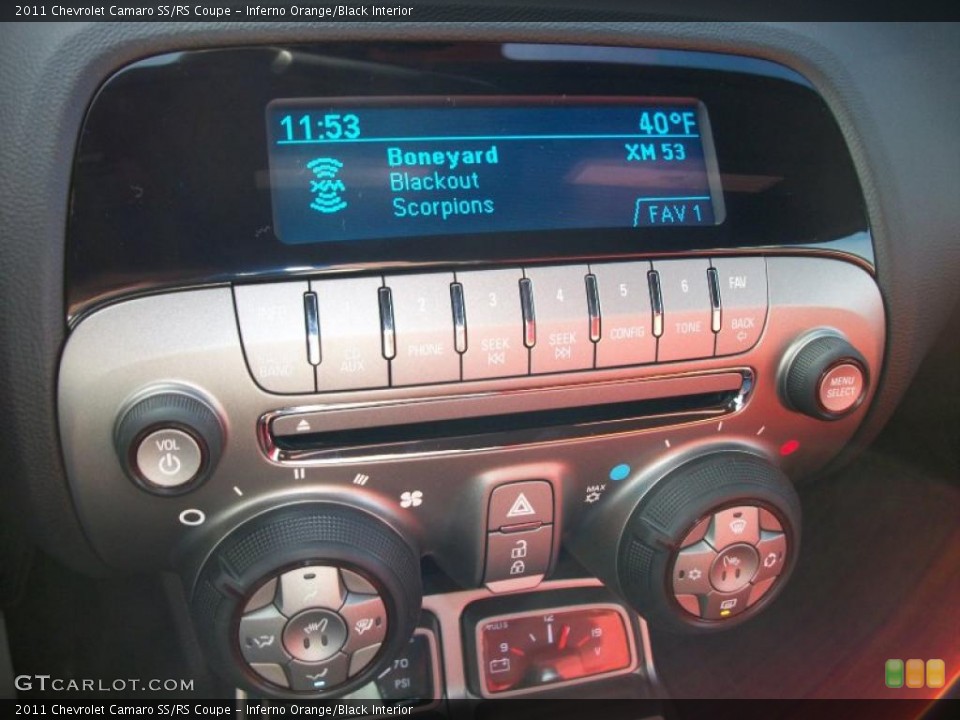 Inferno Orange/Black Interior Controls for the 2011 Chevrolet Camaro SS/RS Coupe #40276430
