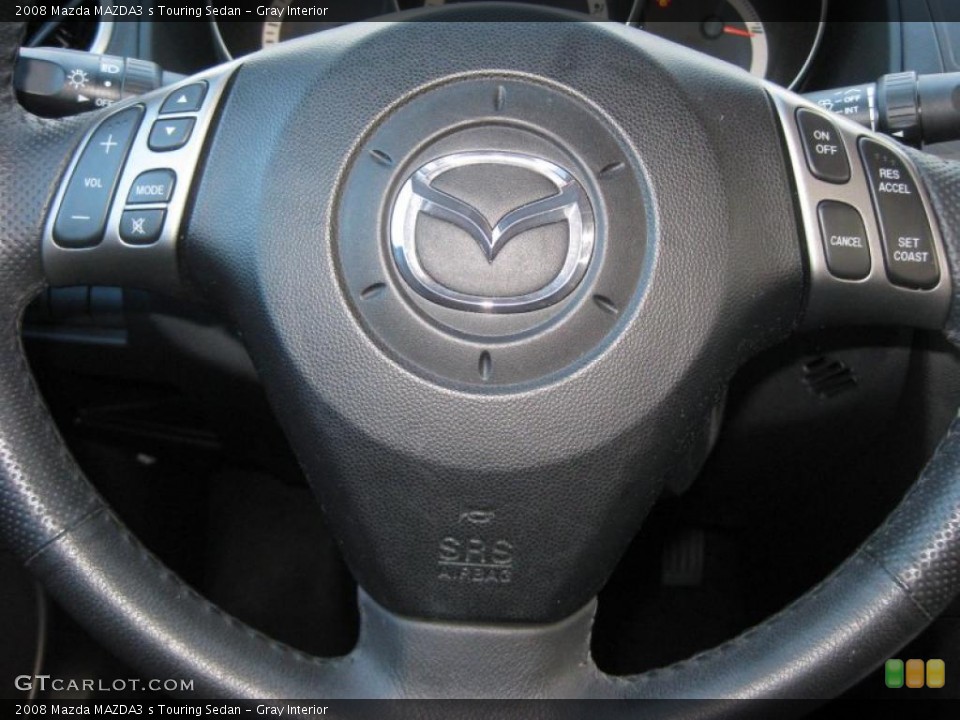 Gray Interior Steering Wheel for the 2008 Mazda MAZDA3 s Touring Sedan #40281866