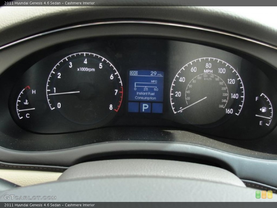 Cashmere Interior Gauges for the 2011 Hyundai Genesis 4.6 Sedan #40291619
