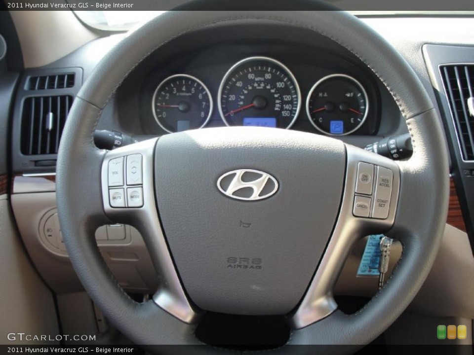 Beige Interior Steering Wheel for the 2011 Hyundai Veracruz GLS #40292231