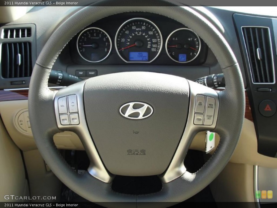 Beige Interior Steering Wheel for the 2011 Hyundai Veracruz GLS #40292823