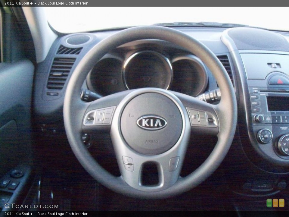 Black Soul Logo Cloth Interior Steering Wheel for the 2011 Kia Soul + #40307116