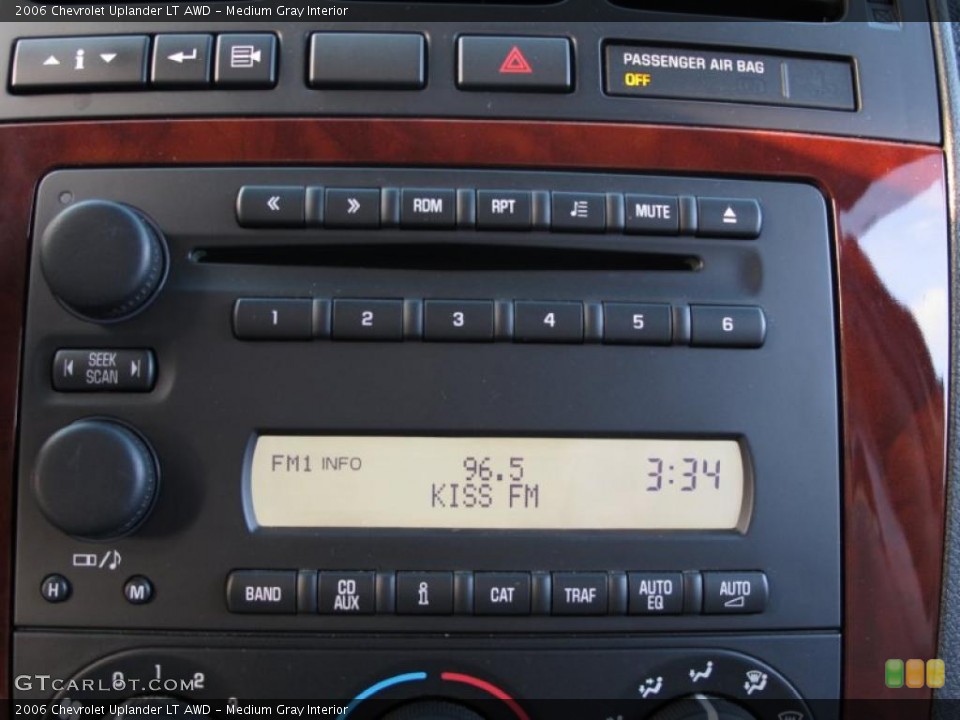 Medium Gray Interior Controls for the 2006 Chevrolet Uplander LT AWD #40315188