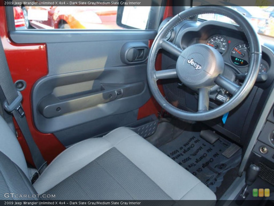 Dark Slate Gray/Medium Slate Gray Interior Photo for the 2009 Jeep Wrangler Unlimited X 4x4 #40321844